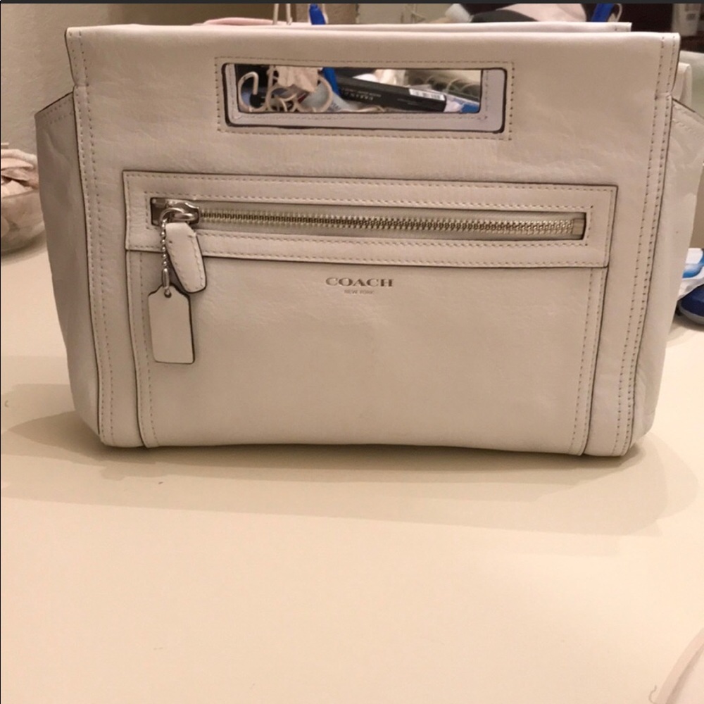 Coach Legacy Leather Basket Clutch Zipper Handle